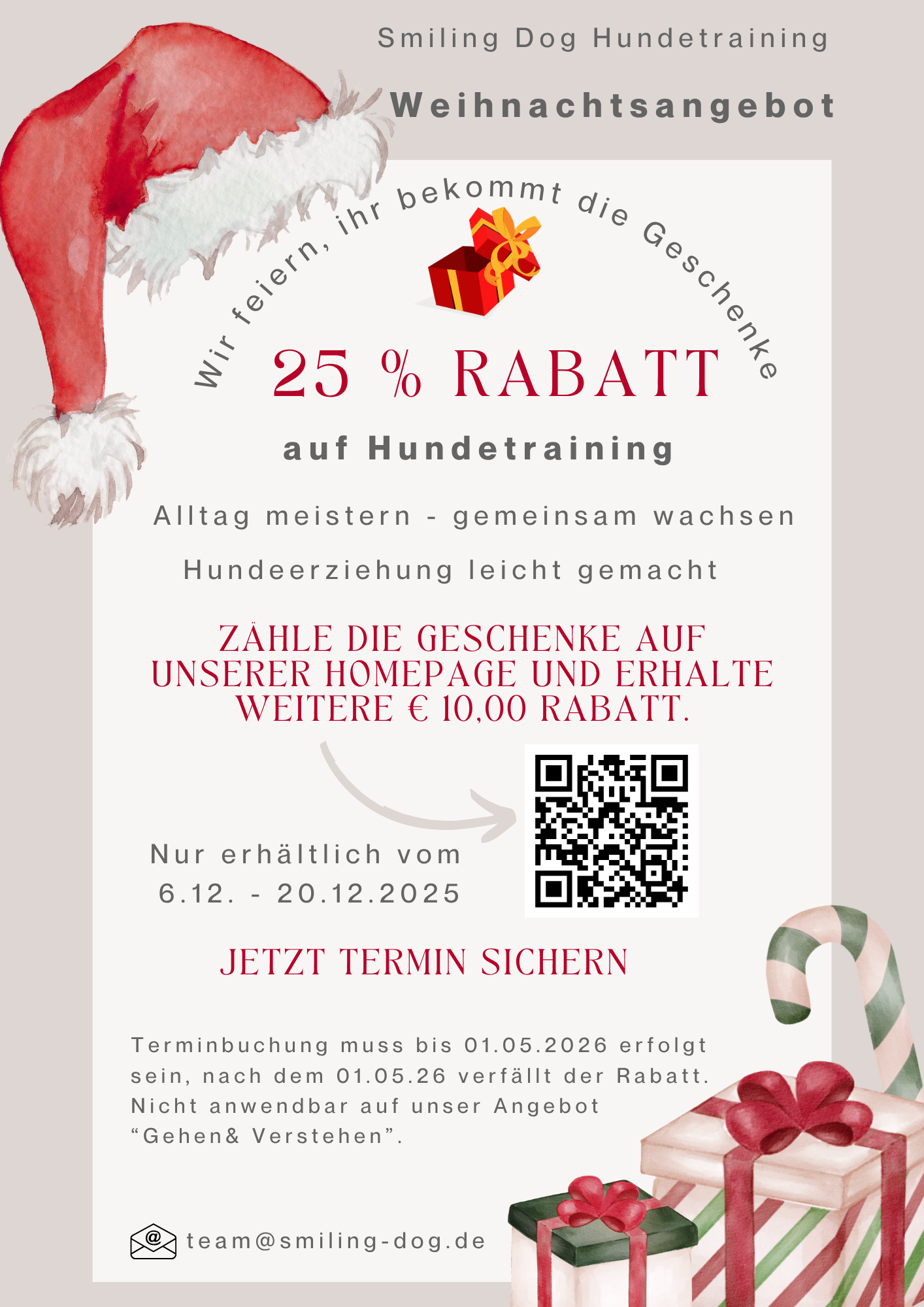 Weihnachtsangebot Hundetraining